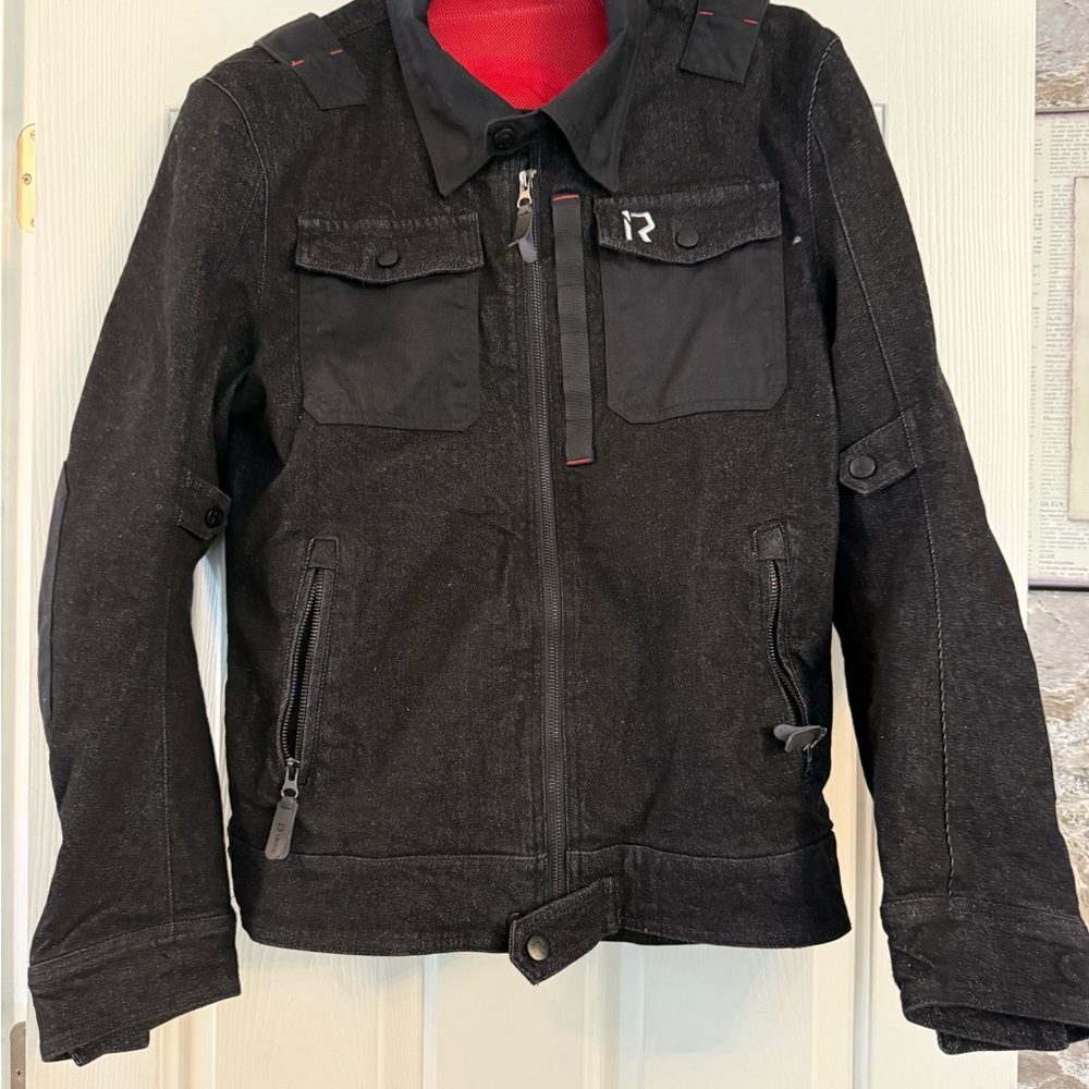 New medium denim BORLENI Motorcycle Jacket